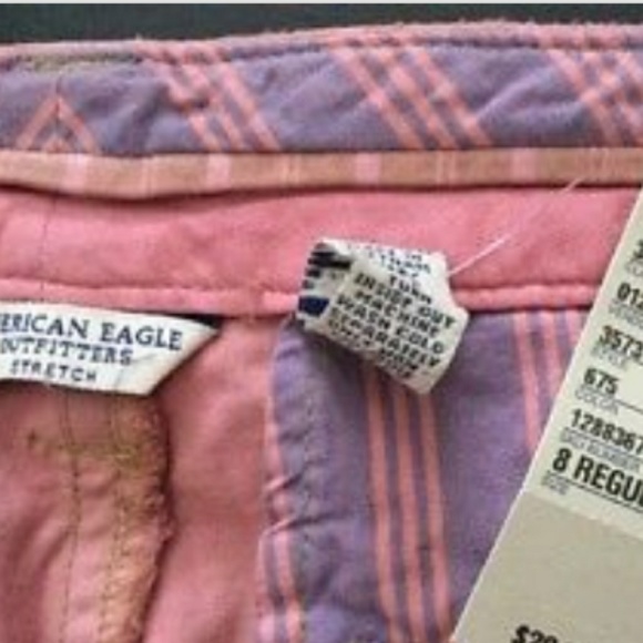 NWT AE AMERICAN EAGLE PINK STRIPE CAMPFIRE SHORTS- - Picture 2 of 8